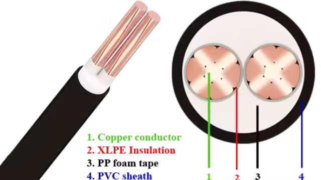 Cáp điện CXV-Cu/XLPE/PVC 2x10